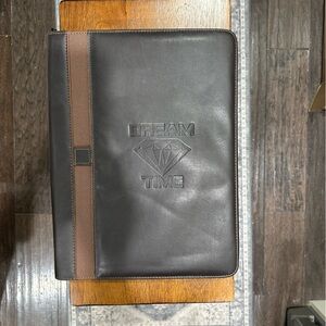 Vegan Leather 13.5x10.5 Binder Organizer Portfolio w/ Notepad zippered